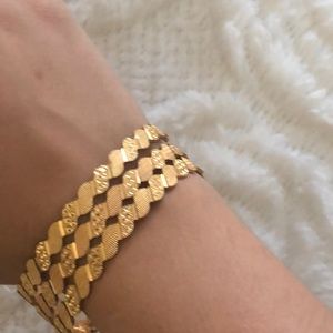 3 piece gold colored bangle set